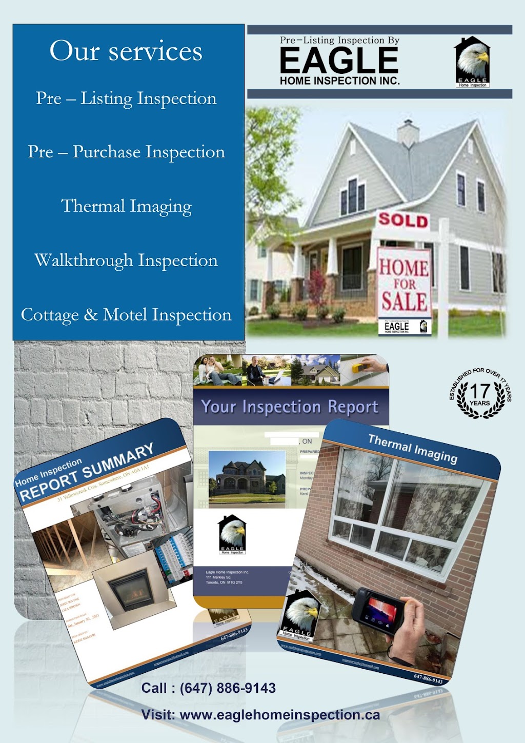 Eagle Home Inspection Inc. | 111 Merkley Square, Scarborough, ON M1G 2Y5, Canada | Phone: (647) 886-9143