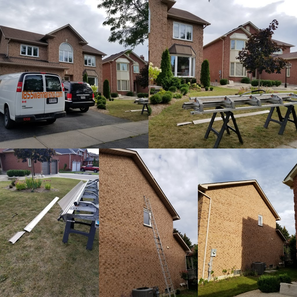 1-855-wanna-reno? Eavestrough Roofing Siding Painting | 209 Hallett Ave, Whitby, ON L1N 5K9, Canada | Phone: (905) 999-0911