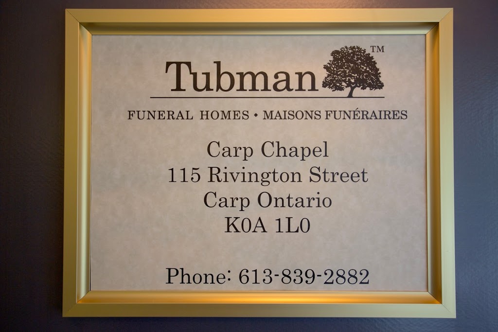 Tubman Funeral Homes | 115 Rivington St, Carp, ON K0A 1L0, Canada | Phone: (613) 839-2882