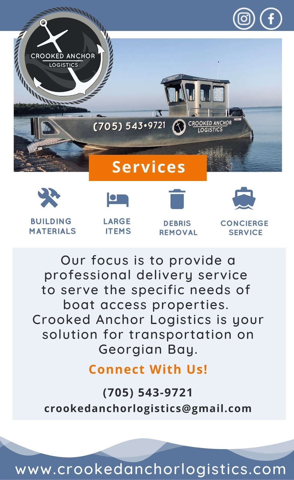 Crooked Anchor Logistics | 140 Arlynn Cres, Penetanguishene, ON L9M 2G9, Canada | Phone: (705) 543-9721