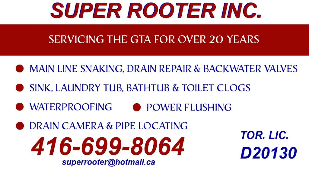 Super Rooter Inc. | 21 Raleigh Ave, Scarborough, ON M1K 1A1, Canada | Phone: (416) 699-8064