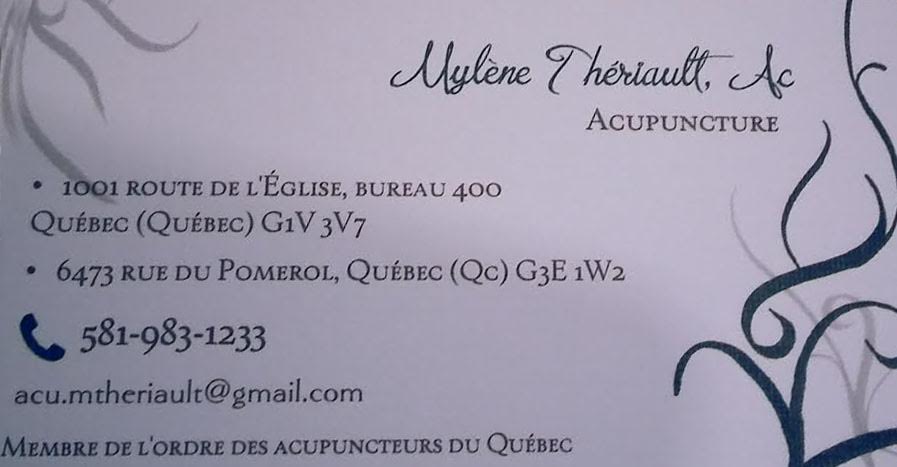 Mylène Thériault Acupuncture | 6473 Rue de Pomerol, Québec, QC G3E 1W2, Canada | Phone: (581) 983-1233