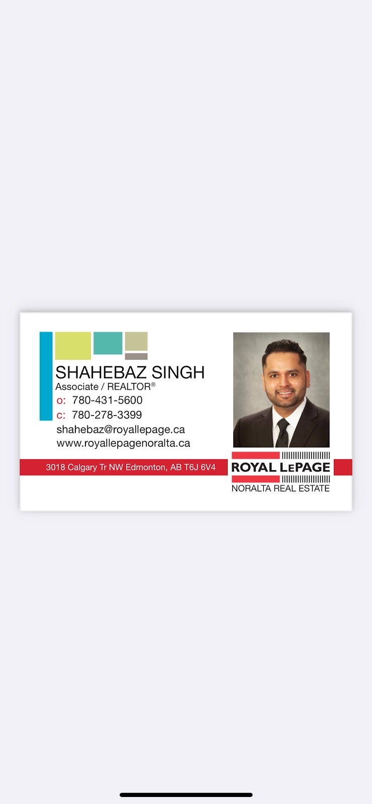 Shahebaz Singh - Royal LePage Noralta Real Estate | 3018 Calgary Trail NW, Edmonton, AB T6J 6V4, Canada | Phone: (780) 278-3399