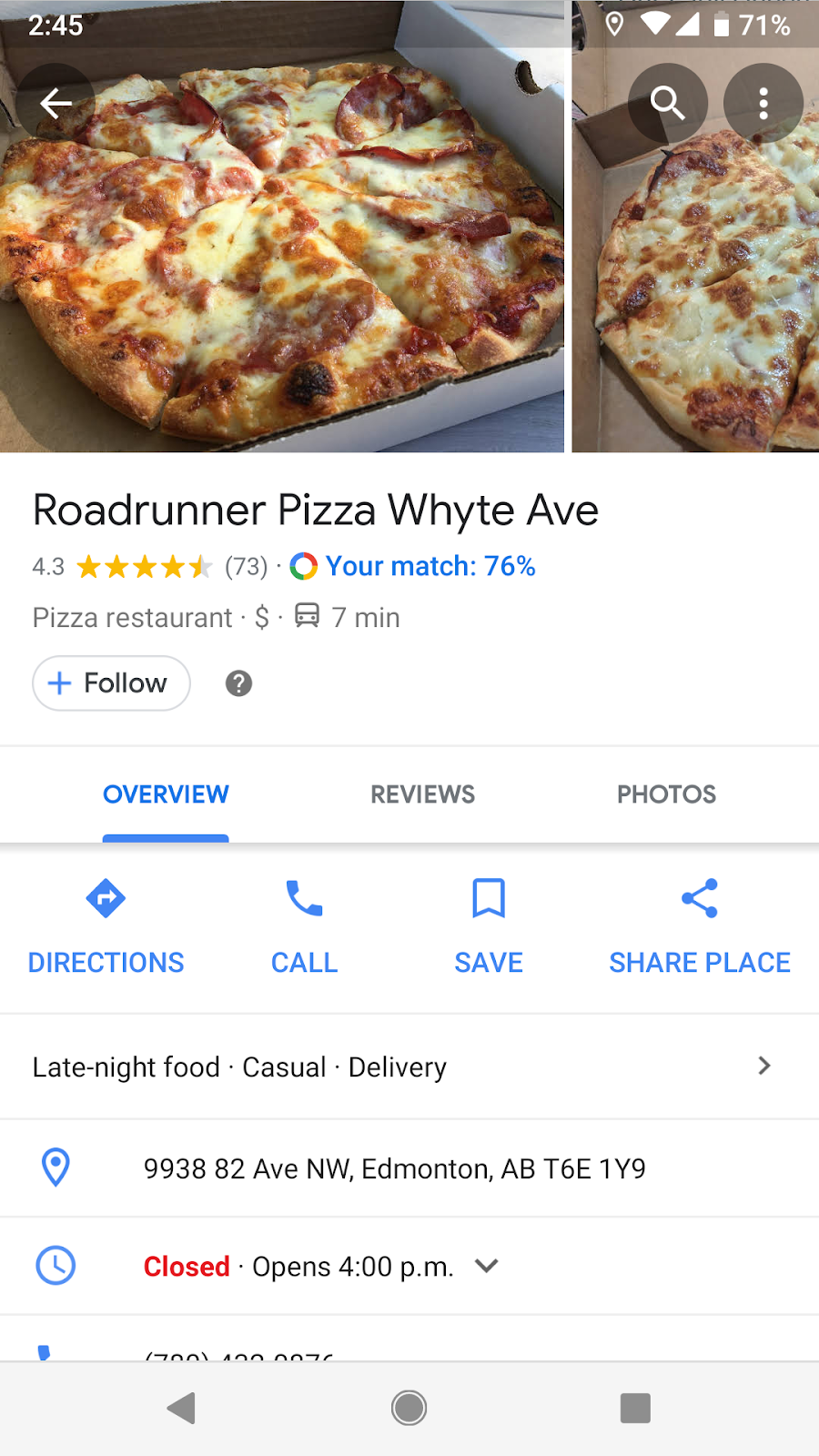 Roadrunner Pizza Whyte Ave | 9938 82 Ave NW, Edmonton, AB T6E 1Y9, Canada | Phone: (780) 432-0876