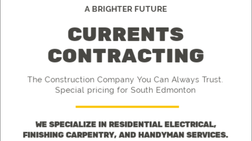 Currents Contracting | 249 Edwards Dr SW, Edmonton, AB T6X 1G2, Canada | Phone: (780) 919-4801