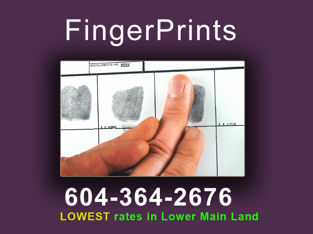 Pacific Fingerprint Services [APPOINTMENT ONLY] | 14458 92 Ave, Surrey, BC V3R 7L2, Canada | Phone: (604) 364-2676