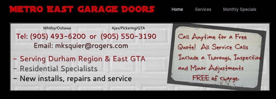 Metro East Garage Doors | 826 Annes St, Whitby, ON L1N 6B2, Canada | Phone: (905) 493-6200