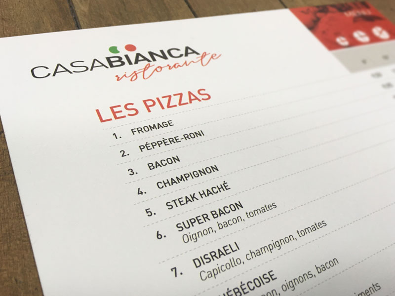 La Casa Bianca, restaurant italien à Disraeli | 285 Rue Guertin, Disraeli, QC G0N 1E0, Canada | Phone: (581) 714-0077