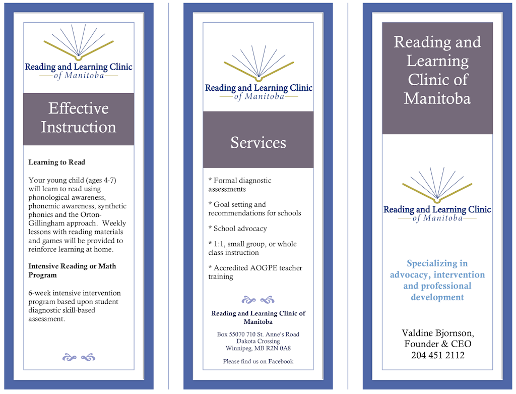 Reading and Learning Clinic of Manitoba | Box 55070, 710 St Annes Rd, Winnipeg, MB R2N 0A8, Canada | Phone: (204) 451-2112