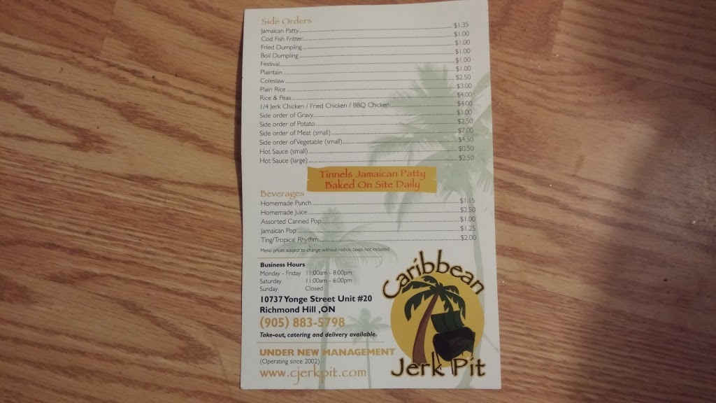 Caribbean Jerk Pit | 10737 Yonge St, Richmond Hill, ON L4C 9M9, Canada | Phone: (905) 883-5798