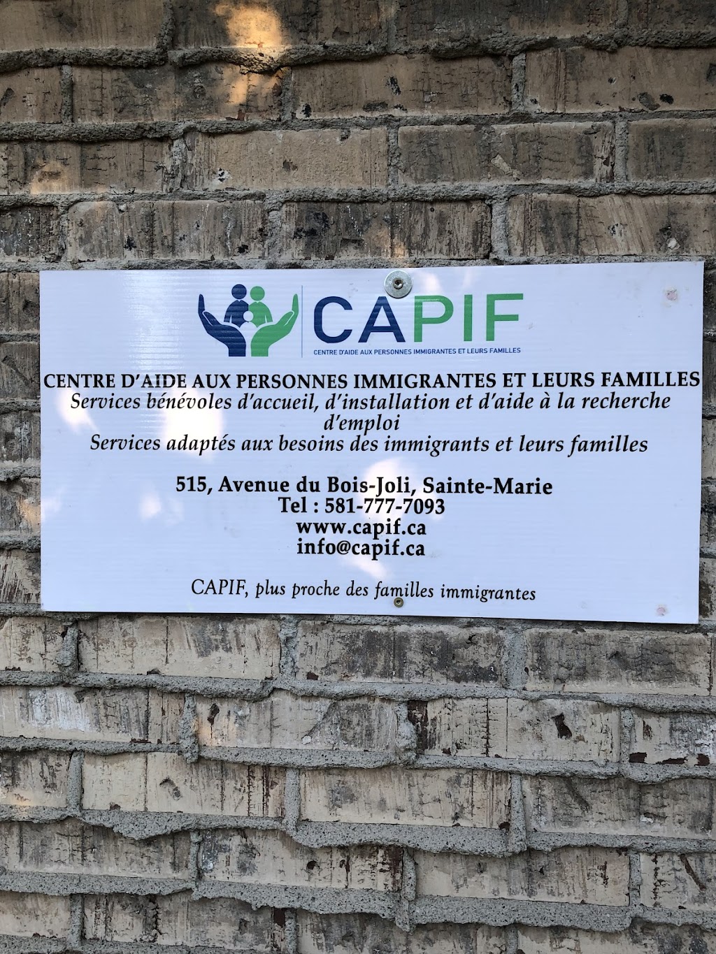 Centre d’aide aux personnes immigrantes et leurs famille (CAPIF) | 515 Av. du Bois Joli, Sainte-Marie, QC G6E 1A4, Canada | Phone: (581) 777-7093