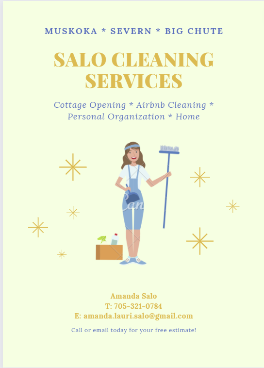 Salo Cleaning Services | Upper Big Chute Rd, Township Of Severn, ON L0K 1E0, Canada | Phone: (705) 321-0784