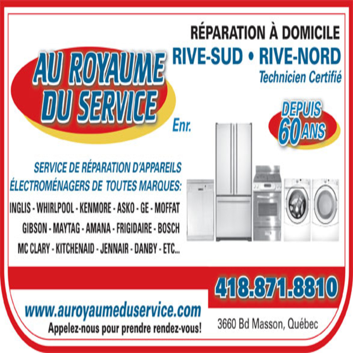 Au Royaume du Service Enr | 3660 Bd Masson, Québec, QC G1P 1K1, Canada | Phone: (418) 871-8810