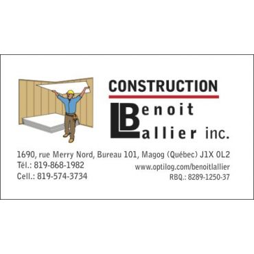 Constructions Benoit Lallier | 1690 Rue Merry N, Magog, QC J1X 0L2, Canada | Phone: (819) 868-1982