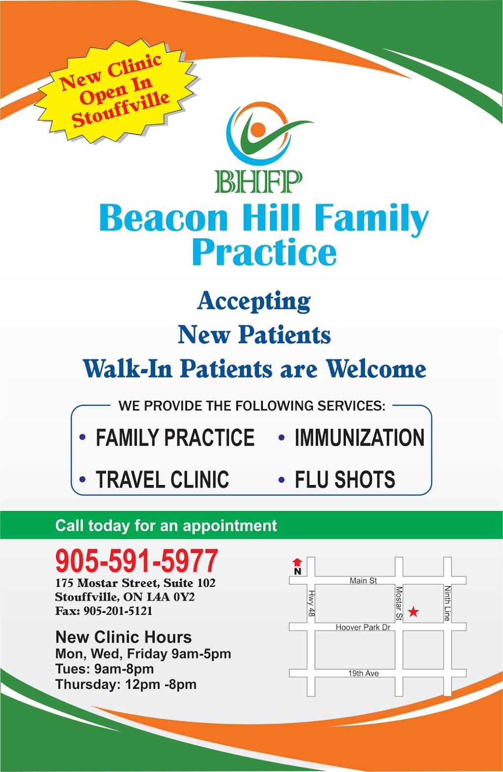 Beacon Hill Family Practice (BHFP) | 175 Mostar St #102, Whitchurch-Stouffville, ON L4A 0Y2, Canada | Phone: (905) 591-5977