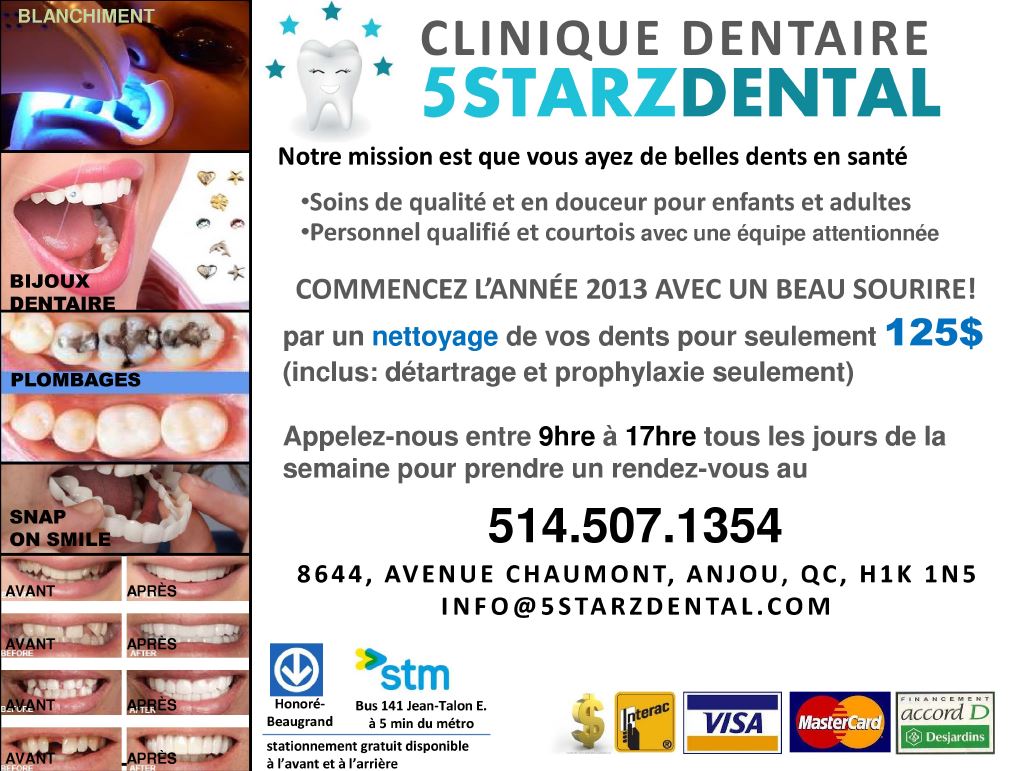 Clinique Dentaire 5StarzDental | 2510 Rue de Contrecoeur, Montréal, QC H1L 3Z1, Canada | Phone: (514) 507-1354