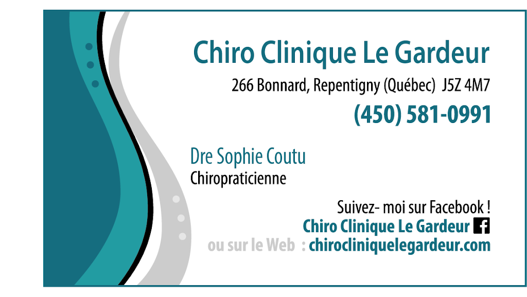 Dre Sophie Coutu, chiropraticienne | 266 Rue Bonnard, Repentigny, QC J5Z 4M7, Canada | Phone: (450) 581-0991