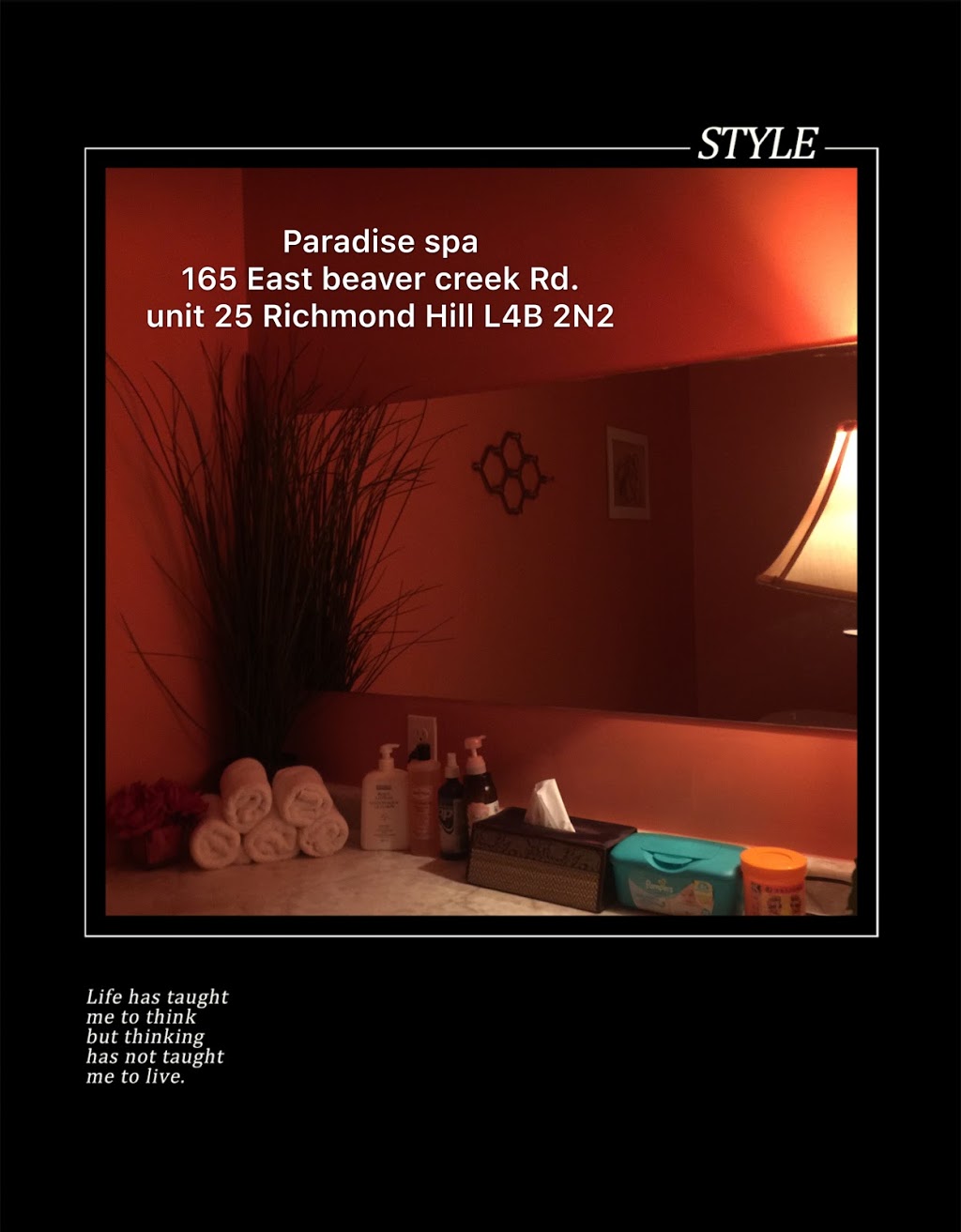 Paradise Massage Spa | CA Ontario, 165 East Beaver Creek Rd Unit25 Richmond Hill, ON L4B 2N2, Canada | Phone: (289) 597-8123