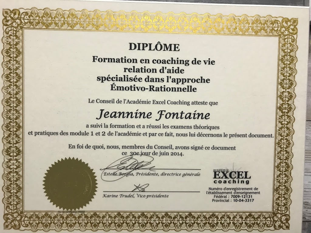 Jeannine Fontaine Coaching et hypnose | 525 route 263 Nord, Saint-Romain, QC G0Y 1L0, Canada | Phone: (819) 214-2586