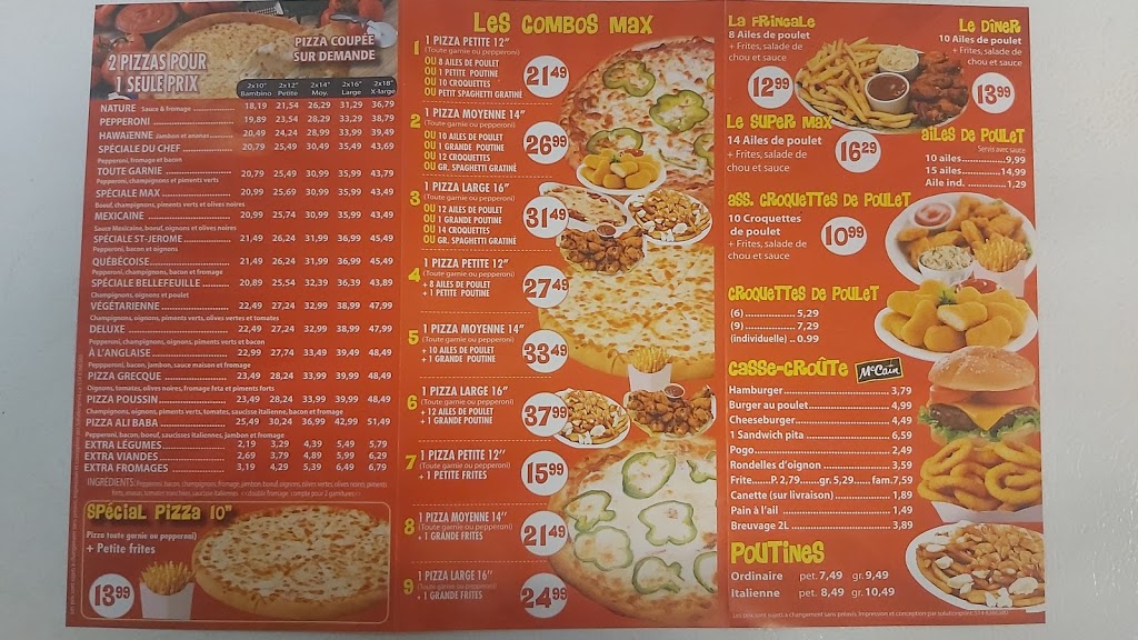 Pizza Max | 1071 Boulevard Roland-Godard, Saint-Jérôme, QC J7Y 4C3, Canada | Phone: (450) 438-8823