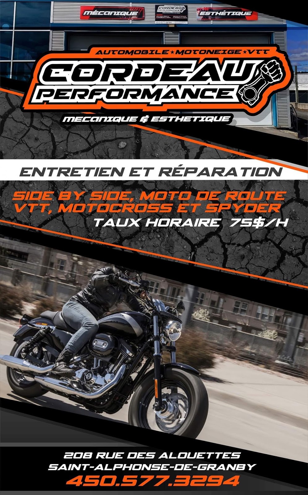 Cordeau Performance | 208 Rue des Alouettes, Saint-Alphonse-de-Granby, QC J0E 2A0, Canada | Phone: (450) 577-3294