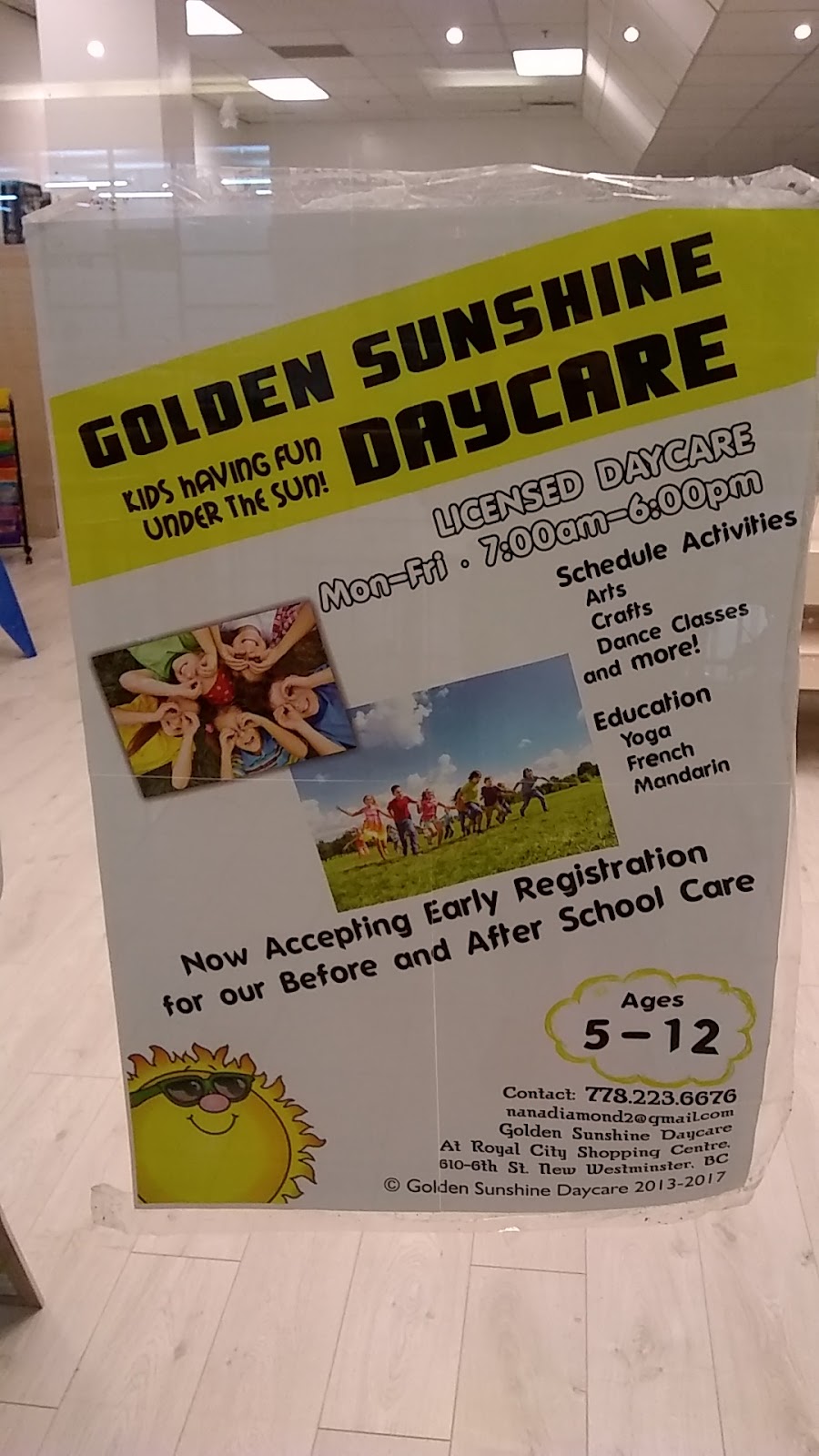 Golden Sunshine Daycare | 402 1st St, New Westminster, BC V3L 2G7, Canada | Phone: (778) 223-6676