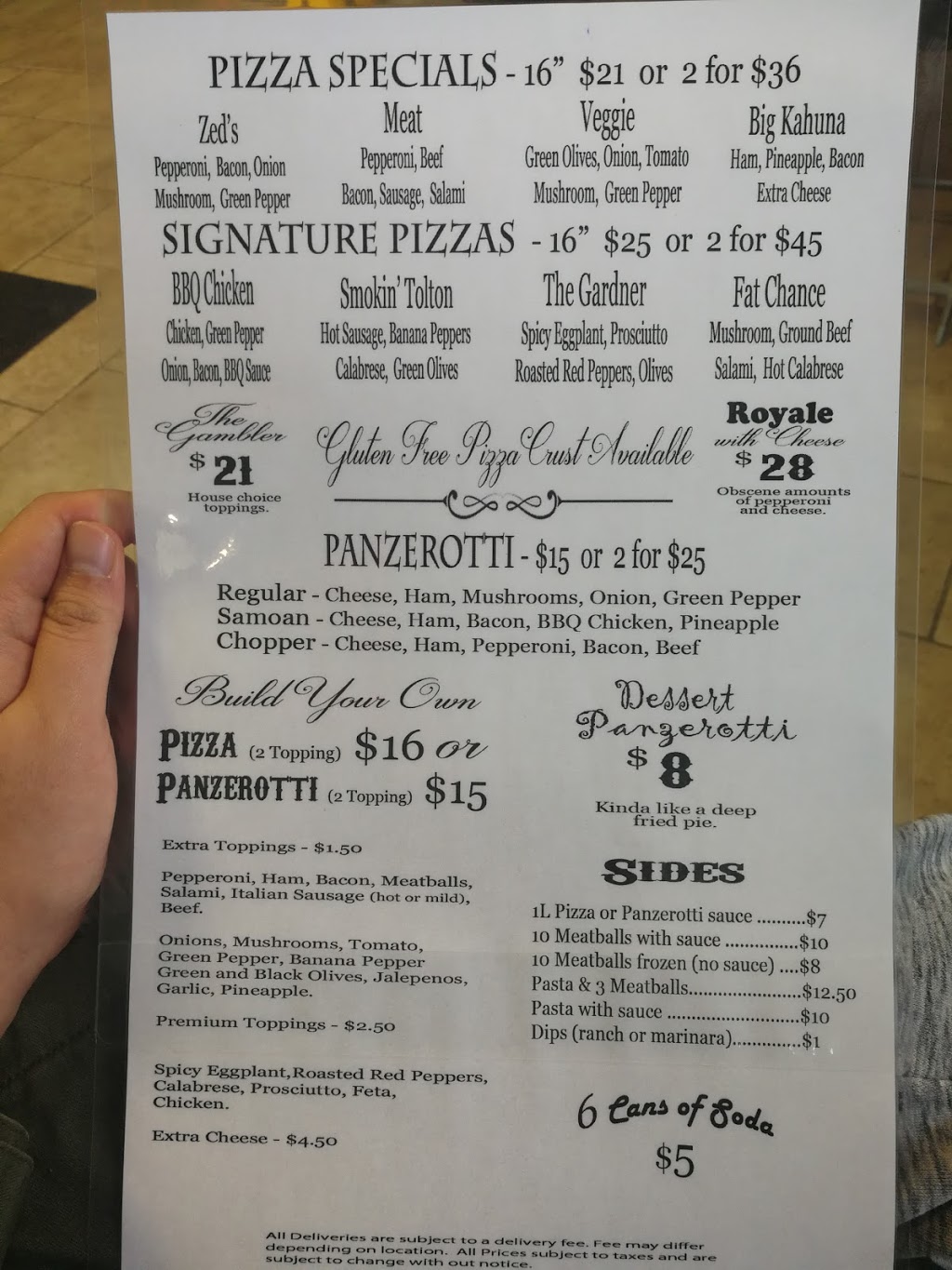 Zeds Pizza | 2617 Arthur St E, Thunder Bay, ON P7E 5P5, Canada | Phone: (807) 622-6660