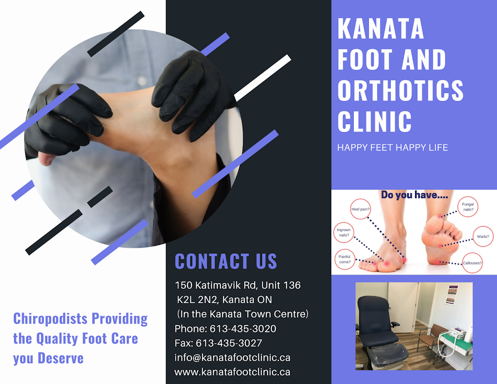 Kanata Foot & Orthotics Clinic | 150 Katimavik Rd Unit 136, Kanata, ON K2L 2N2, Canada | Phone: (613) 435-3020