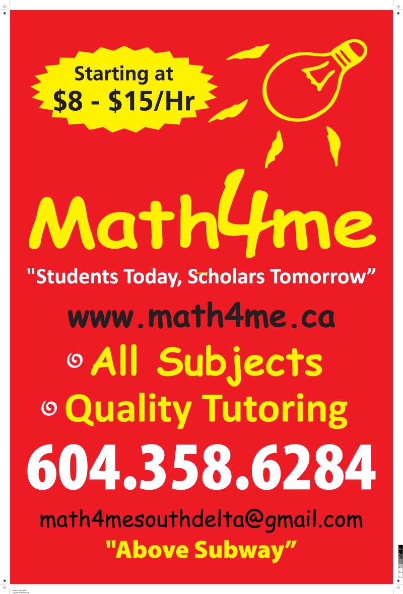 Math4me | 1318 56 St, Delta, BC V4L 2A4, Canada | Phone: (604) 358-6284