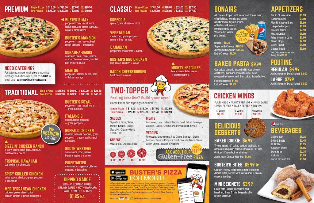 Busters Pizza & Donair | 80 Donlevy Ave Unit 400, Red Deer, AB T4R 2Y8, Canada | Phone: (403) 341-9933
