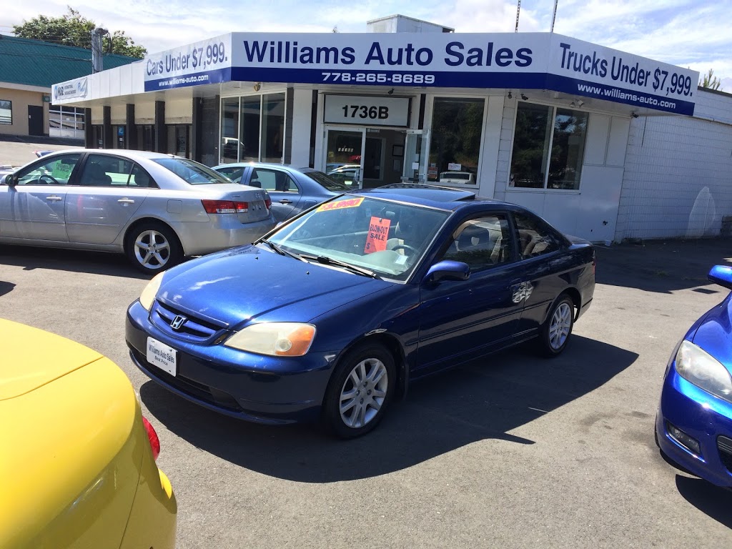 williams auto sales | 1736 Island Hwy, Victoria, BC V9B 1H9, Canada | Phone: (778) 265-8689