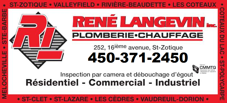 Rene Langevin Plomberie | 105 22e Av, Saint-Zotique, QC J0P 1Z0, Canada | Phone: (450) 371-2450