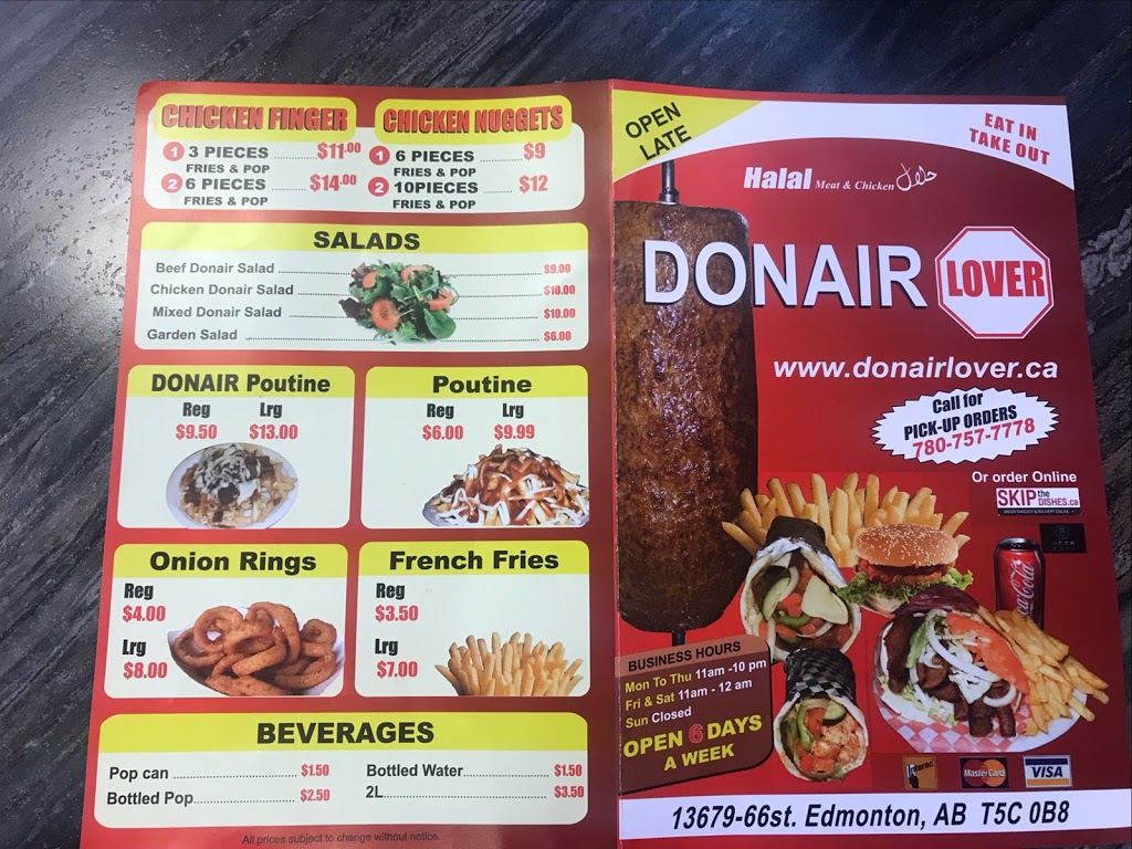 Donair Lover | 13679 66 St NW, Edmonton, AB T5C 0B8, Canada | Phone: (780) 757-7778