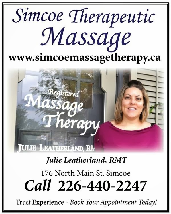 Simcoe Therapeutic Massage~ Julie Leatherland RMT | 176 N Main St, Simcoe, ON N3Y 2M3, Canada | Phone: (226) 440-2247