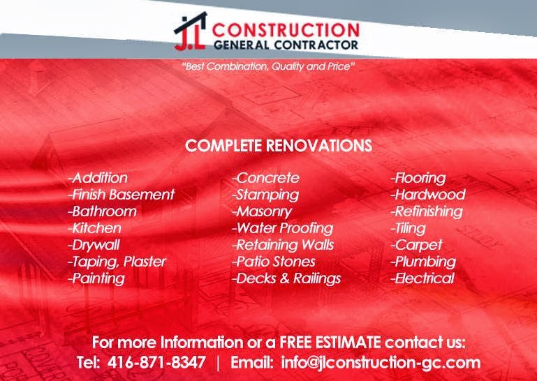 JL CONSTRUCTION GENERAL CONTRACTOR | 620 Evans Ave, Etobicoke, ON M8W 2W6, Canada | Phone: (416) 871-8347