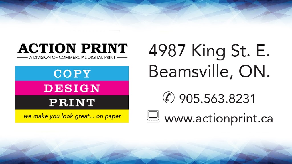 Action Print | 4987 King St, Beamsville, ON L0R 1B0, Canada | Phone: (905) 563-8231