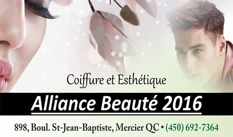 Alliance Beauté 2016 - Coiffure | 898 Boulevard Saint-Jean-Baptiste, Mercier, QC J6R 2K8, Canada | Phone: (450) 692-7364