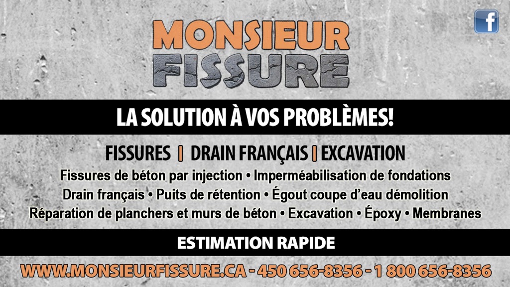 Monsieur Fissure - Réparation de fissure & Excavation | 1145-A Route Édouard VII, Saint-Philippe, QC J0L 2K0, Canada | Phone: (450) 656-8356