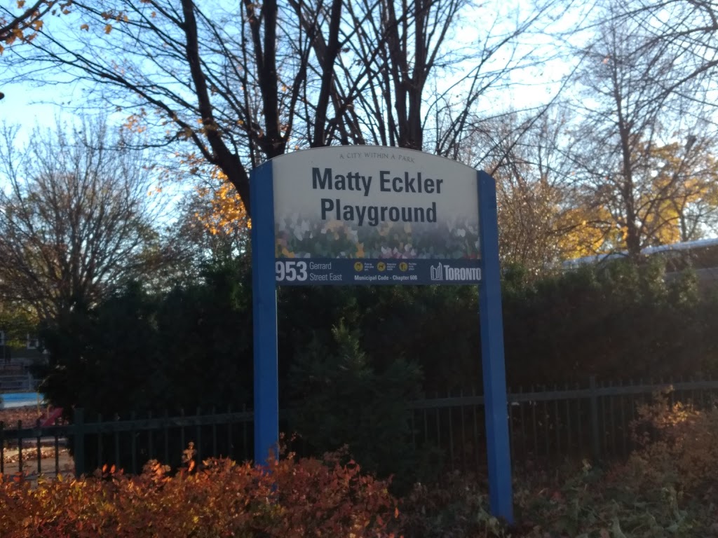 Matty Eckler Playground | 953 Gerrard St E, Toronto, ON M4M 1Z4, Canada | Phone: (416) 338-4386