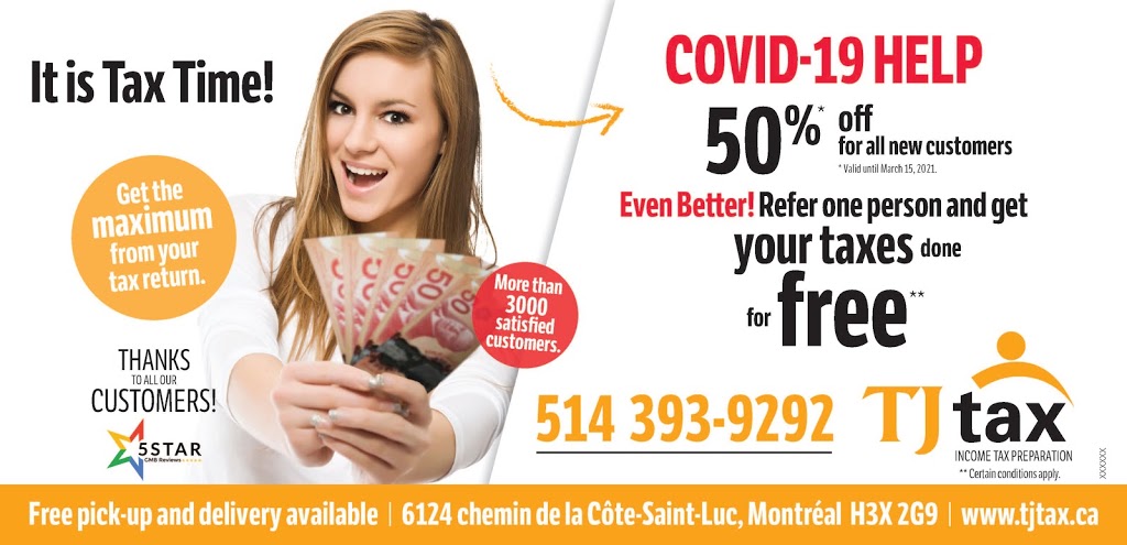 TJ Tax | 5970 Rue Parnasse, Brossard, QC J4W 2C6, Canada | Phone: (450) 923-8524