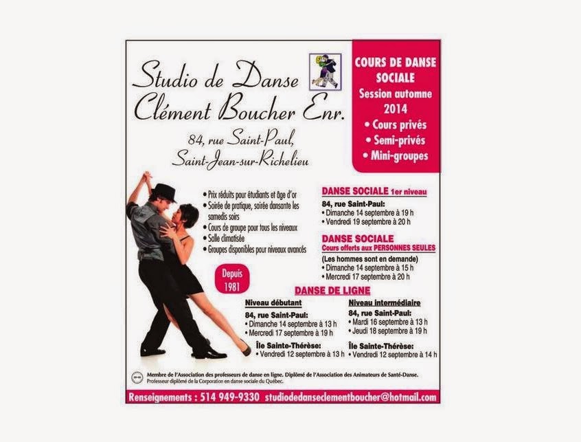 Dance Studio Clément Boucher Enr | 84 Rue Saint-Paul, Saint-Jean-sur-Richelieu, QC J3B 1Z2, Canada | Phone: (514) 949-9330