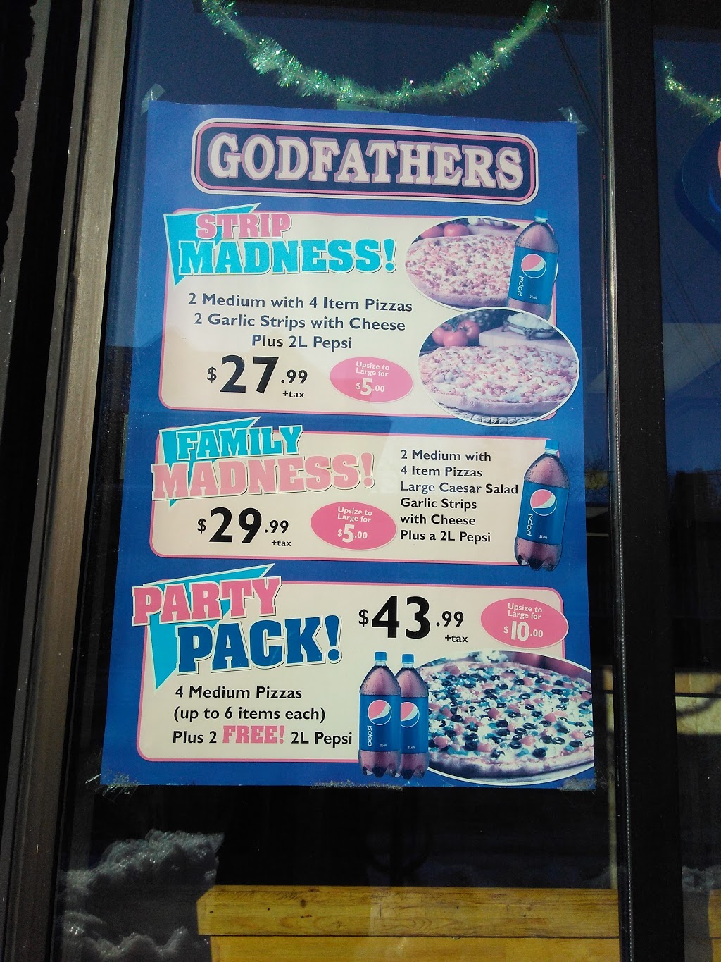 Godfathers Pizza - Cayuga | 20 Talbot St W, Cayuga, ON N0A 1E0, Canada | Phone: (905) 772-9000