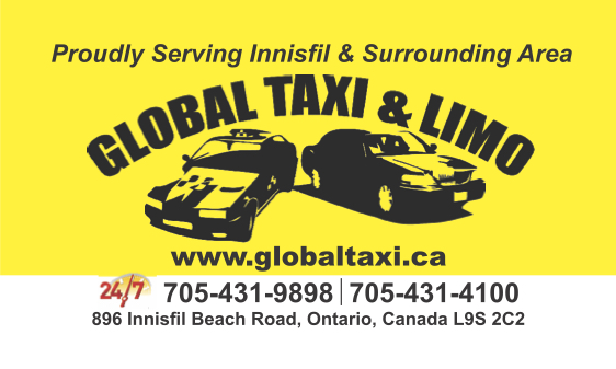 Innisfil Global Taxi | 896 Innisfil Beach Rd, Innisfil, ON L9S 2C2, Canada | Phone: (705) 431-9898