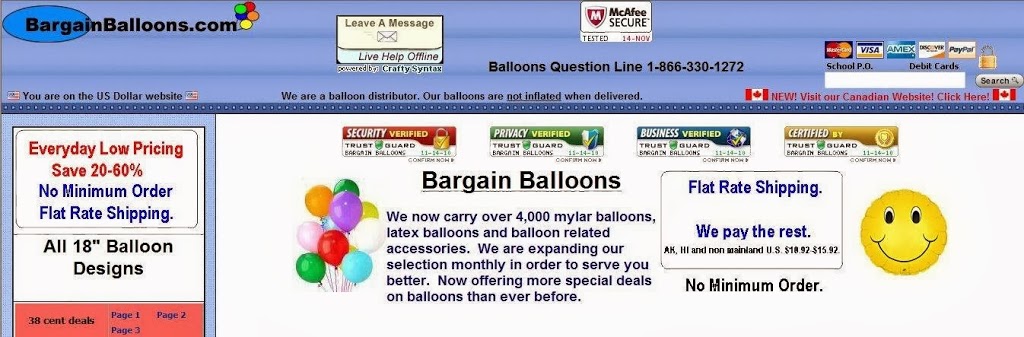 Bargain Balloons | 3909 Witmer Rd #862, Niagara Falls, NY 14305, USA | Phone: (866) 330-1272