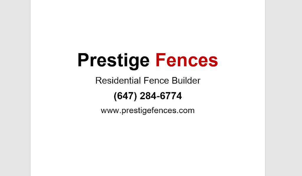 Prestige Fences | 2173 Stratus Dr, Oakville, ON L6M 4W2, Canada | Phone: (647) 284-6774