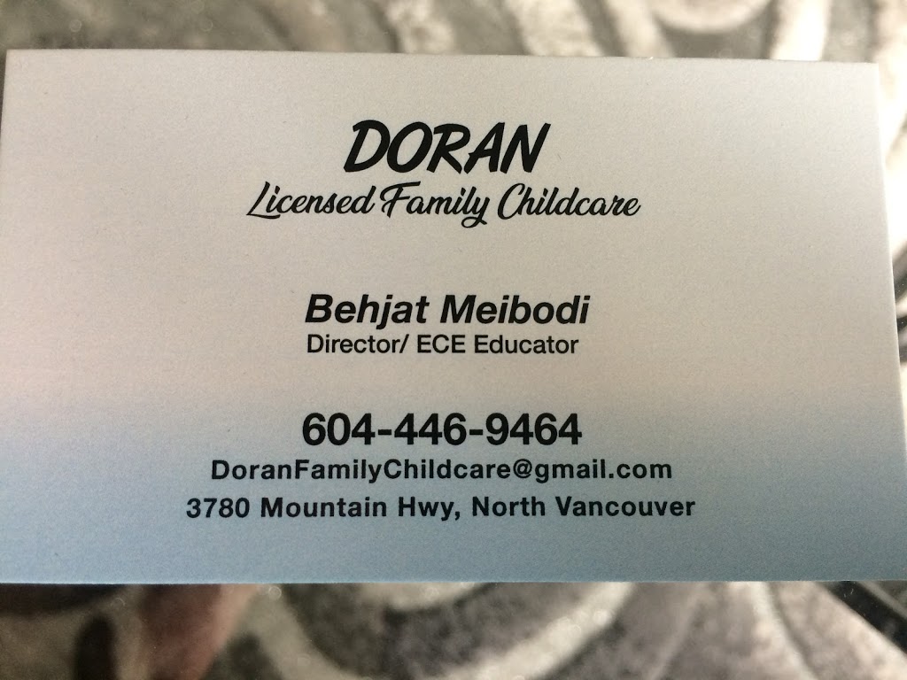 Doran Family Childcare | 3780 Mountain Hwy, North Vancouver, BC V7K 2J1, Canada | Phone: (604) 446-9464