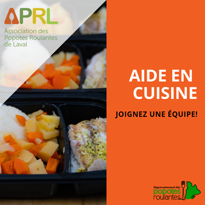 Association des popotes roulantes de Laval | 1870, rue Michelin Bureau : APRL, Laval, QC H7L 4R3, Canada | Phone: (579) 934-3980