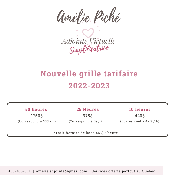 Amélie Piché, Adjointe Virtuelle, Simplificatrice | Rue Brault, Mirabel, QC J7J 1S2, Canada | Phone: (450) 806-8511