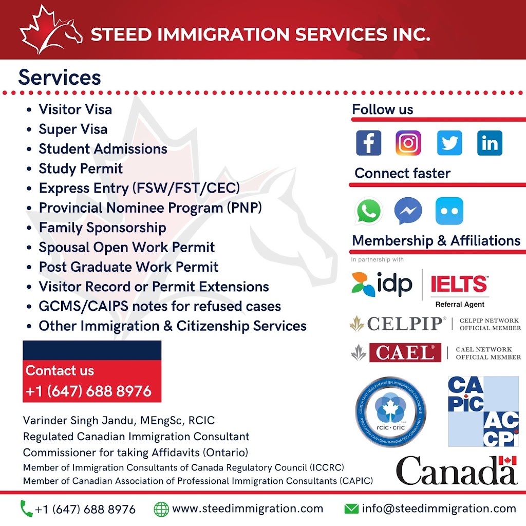 Steed Immigration Services Inc. | 238 Moorlands Crescent, Kitchener, ON N2P 0C4, Canada | Phone: (647) 688-8976