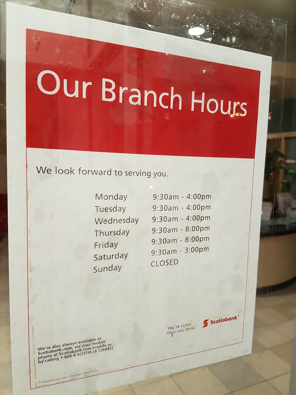 Scotiabank | 8670 Bayview Ave, Richmond Hill, ON L4B 4V9, Canada | Phone: (905) 763-7711